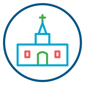 Church Building Icon Symbolizing the Christian Church